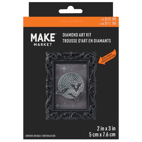 2" x 3" Moon & Bats Acrylic Surface Diamond Art Kit with Frame by Make Market®
